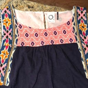 Anthropologie embroidered tunic top